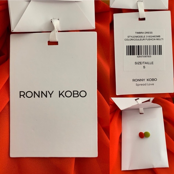 Ronny Kobo Timbra Ombre Chiffon Open V Back Dress Sz S - Picture 15 of 16